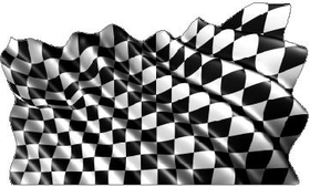 Checkered Flag Waving Decal / Sticker 86