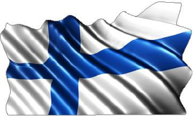 Finland Flag Waving Decal / Sticker