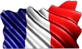 France Flag Waving Decal / Sticker