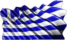 Greek Flag Waving Decal / Sticker