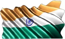 India Flag Waving Decal / Sticker