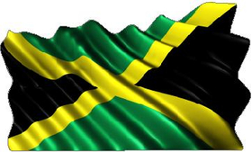 Jamaica Flag Waving Decal / Sticker