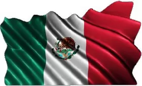 Mexican Flag Waving Decal / Sticker