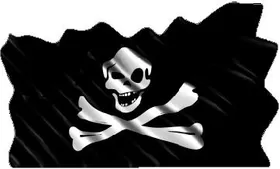 Pirate Flag Waving Decal / Sticker