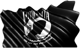 Pow-Mia Flag Waving Decal / Sticker