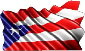 Puerto Rico Flag Waving Decal / Sticker 02
