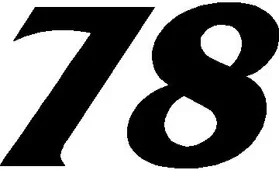 78 Race Number Impact Font Decal / Sticker