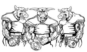 Football Bull Mascot Decal / Sticker 11