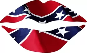 Confederate Flag Lips Decal / Sticker