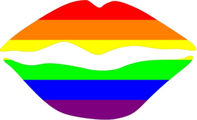 LGBT Flag Lips Decal / Sticker 03