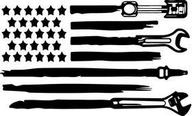 Mechanic's American Flag Decal / Sticker 01