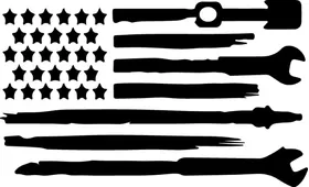 Mechanic's American Flag Decal / Sticker 02