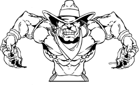 Football Cowboys Mascot Decal / Sticker