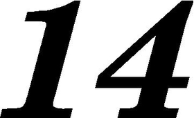 14 Race Number Motor Font Decal / Sticker