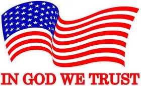 In God We Trust American Flag Decal / Sticker 32