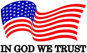 In God We Trust American Flag Decal / Sticker 113