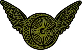 Black and Gold Winged Wheel Decal / Sticker 03