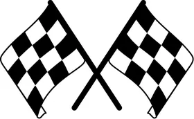 Crossed Checkered Flags Decal / Sticker 116