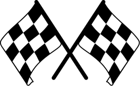 Crossed Checkered Flags Decal / Sticker 116