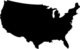 USA Map Decal / Sticker 01