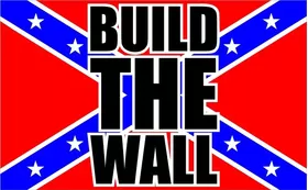 Build The Wall Rebel Flag Decal / Sticker 07