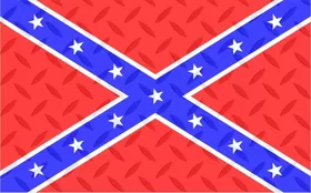 Diamond Plate Rebel / Confederate Flag Decal / Sticker 19