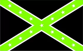 Black and Lime Green Confederate Flag Decal / Sticker 23