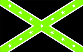 Black and Lime Green Confederate Flag Decal / Sticker 23
