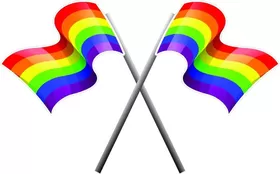 Crossed Rainbow LGBT Flags Decal / Sticker 12