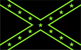 Black and Lime Green Confederate Flag Decal / Sticker 44