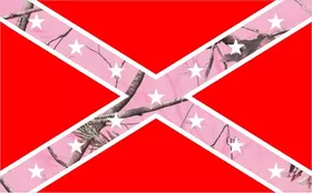 Pink Camouflage Rebel / Confederate Flag Decal / Sticker 57