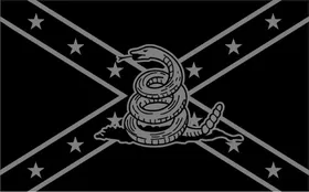 Black and Gray Confederate Flag Gadsden Decal / Sticker 65