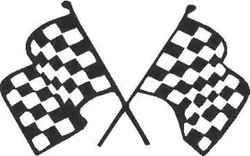 Crossed Checkered Flags Decal / Sticker 74