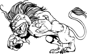 Lions Mascot Decal / Sticker 09