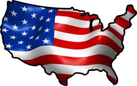 American Flag USA Map Decal / Sticker 11