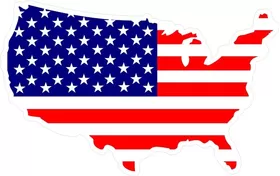 American Flag USA Map Decal / Sticker 04