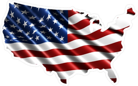 American Flag USA Map Decal / Sticker 05