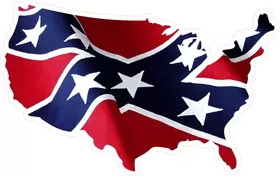 Confederate Flag USA Map Decal / Sticker 07
