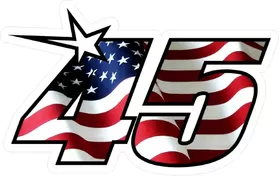 Number 45 American Flag Decal / Sticker a