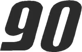90 Race Number Solid Decal / Sticker