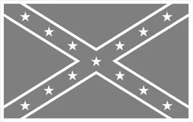 Gray and White Confederate Flag Decal / Sticker 58