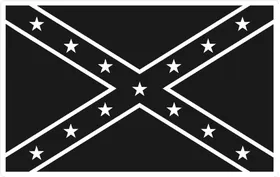 Black and White Confederate Flag Decal / Sticker 71