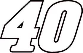 40 Race Number / Sticker OUTLINE