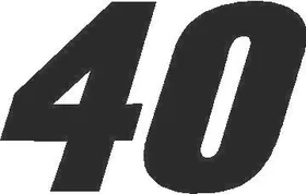 40B Race Number SOLID Decal / Sticker