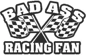 Bad Ass Racing Fan decal / sticker CHECKERED