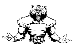 Football Bear Mascot Decal / Sticker