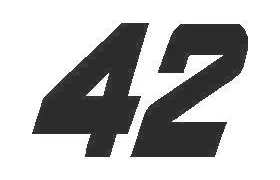 42 Race Number Decal / Sticker SOLID