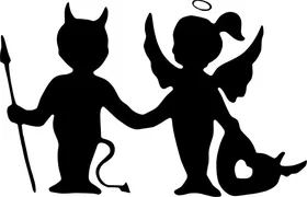 Angel and Devil Decal / Sticker 04