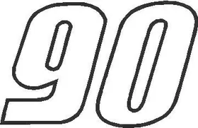 90 Race Number Outline Decal / Sticker