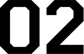 02 Number Decal / Sticker b